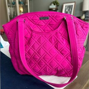 Vera Bradley quilted Glenna shoulder bag raspberry good used condition